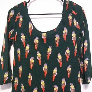 Anthropology Post Mark Green Birds Shirt